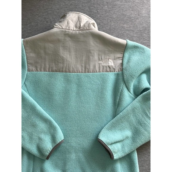 The North Face GreenGray Full Zip Fleece Nylon Jacket Long Sleeve Pockets XSmall - Picture 10 of 11